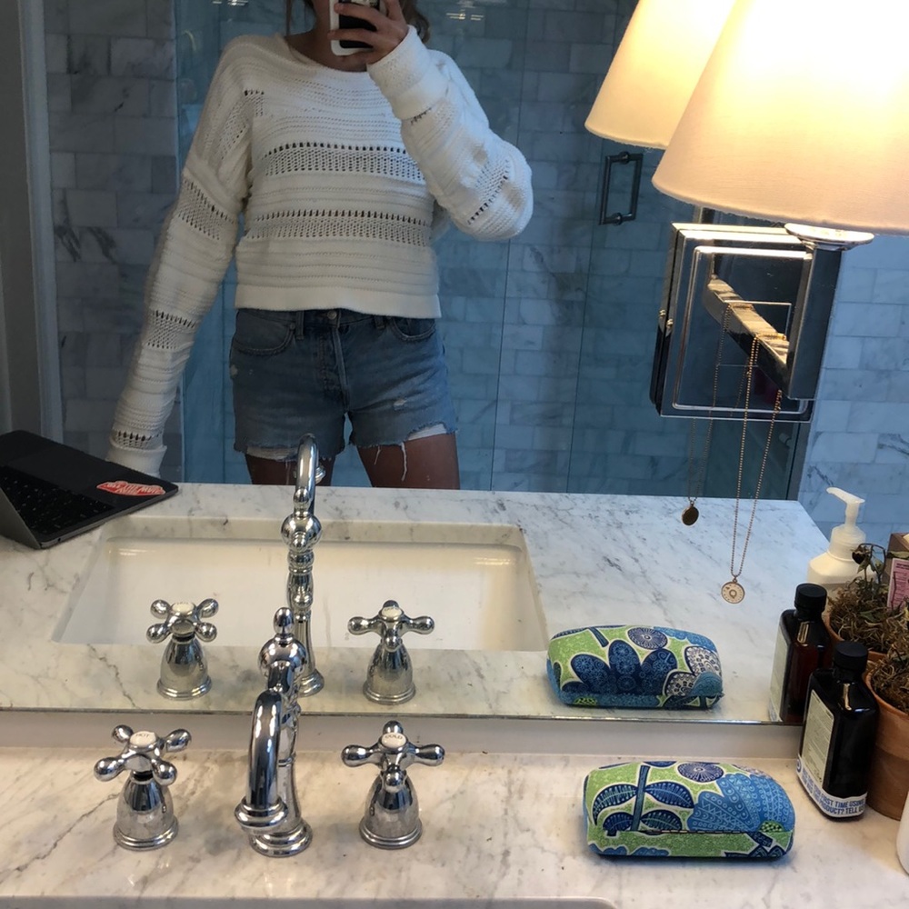 Helmut Lang White Knitted Sweater